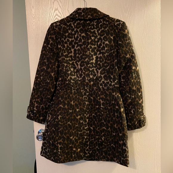 EUC Single-Breasted Wool-Blend Leopard Coat - Picture 2 of 6